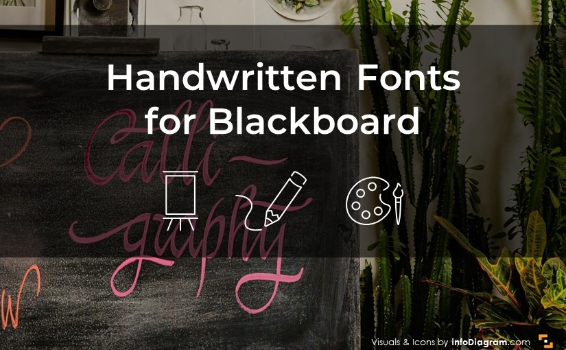 Handwritten fonts for blackboard PPT slide design