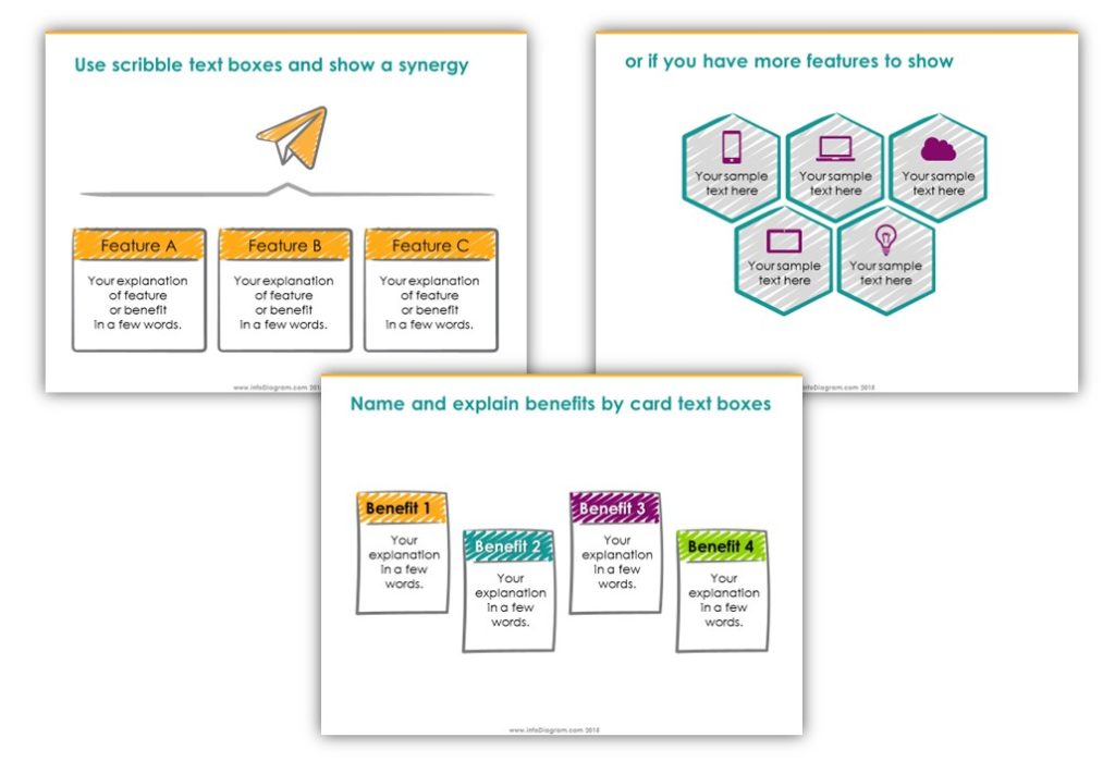 scribble benefits infographics powerpoint infodiagram