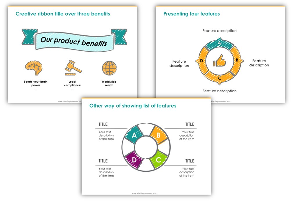 scribble benefits slide graphics powerpoint infodiagram