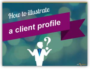 client profile illustrate icon ppt slide