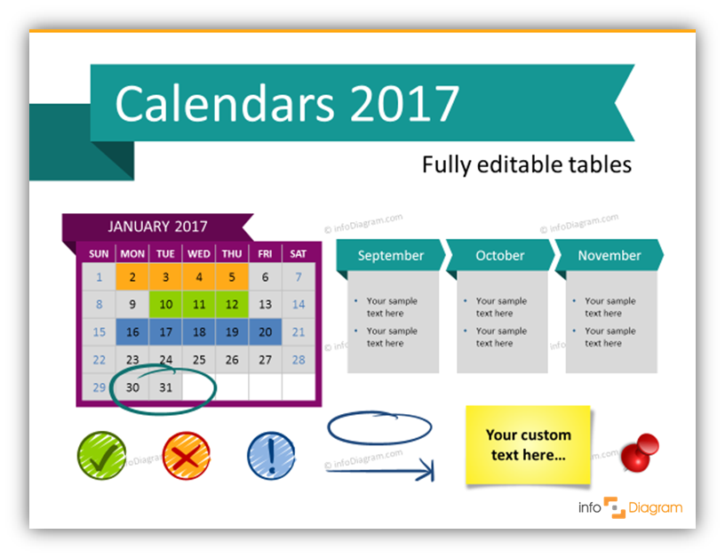 Calendar 2017 ppt graphics