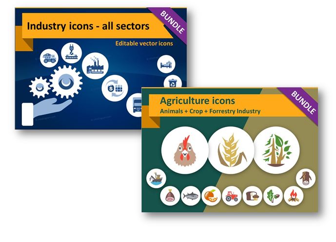 industry and agriculture icons ppt