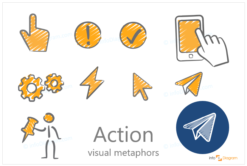 action ppt creative icon scribble