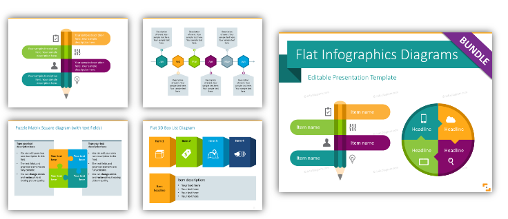 flat simple update infographics ppt