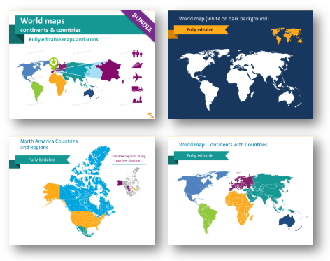 world maps templates blank map ppt design