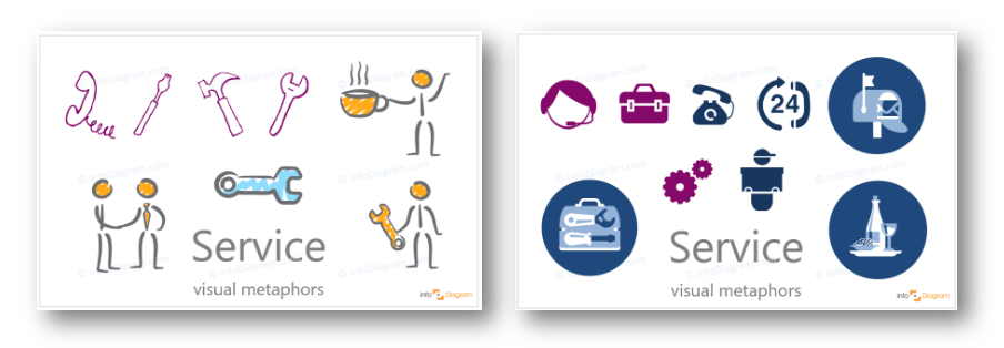 hr management topics service icons creative neutral presentation