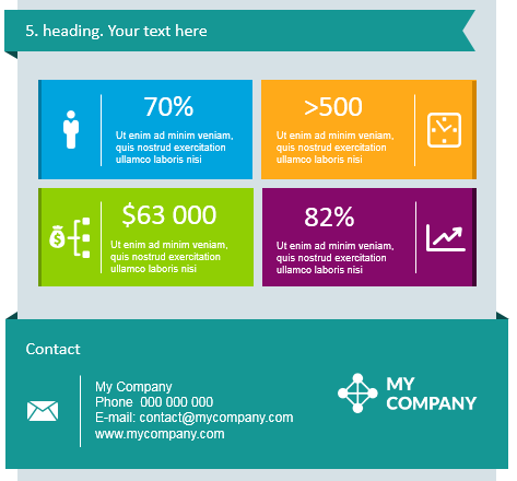 numbers statistics contact information vertical infographic ppt