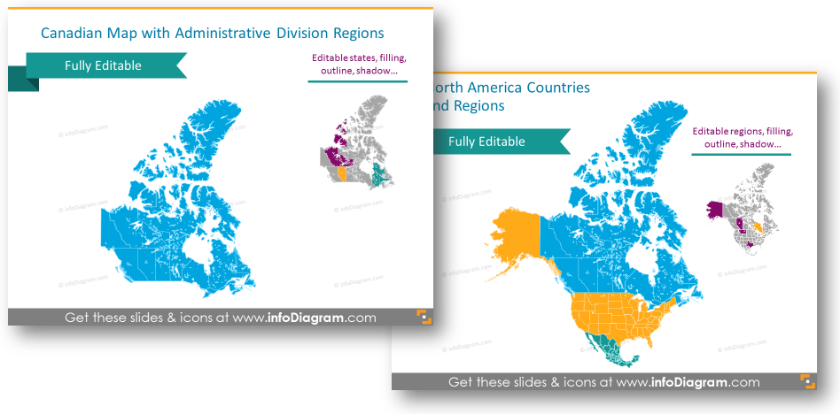 regions continent country map ppt