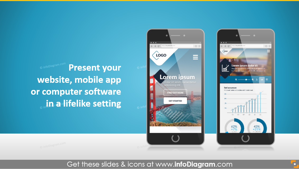 screen display present website app ppt