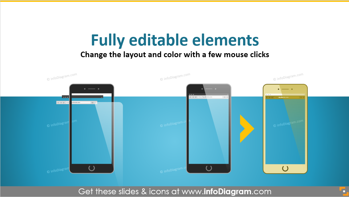 example smartphone editable mock-up ppt