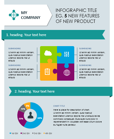 product service features chart graphics ppt