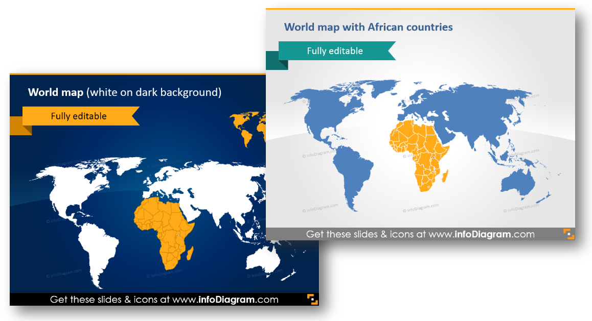 Africa world map editable template
