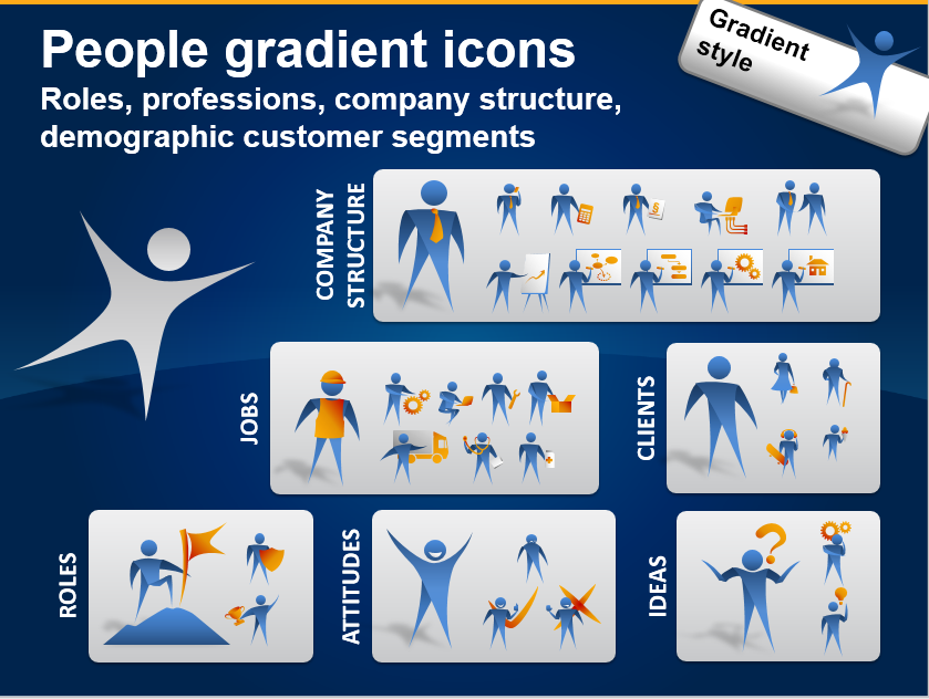 People Icons to Show Job, Company Roles, Customer Segments