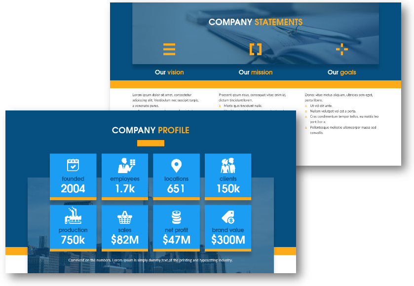 company presentation mission goals philosophy profile ppt