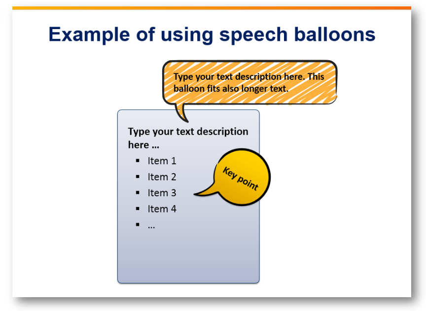 speech balloon key point main message powerpoint