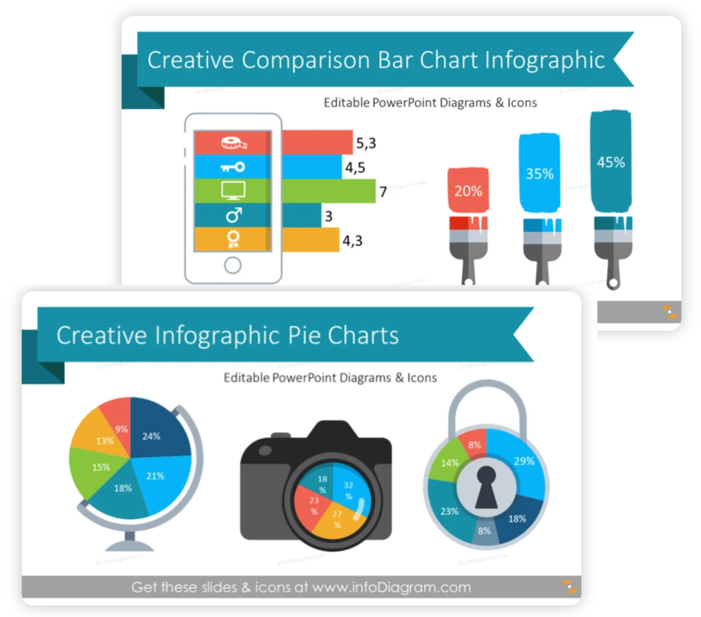 creative data charts pie bar powerpoint_infodiagram