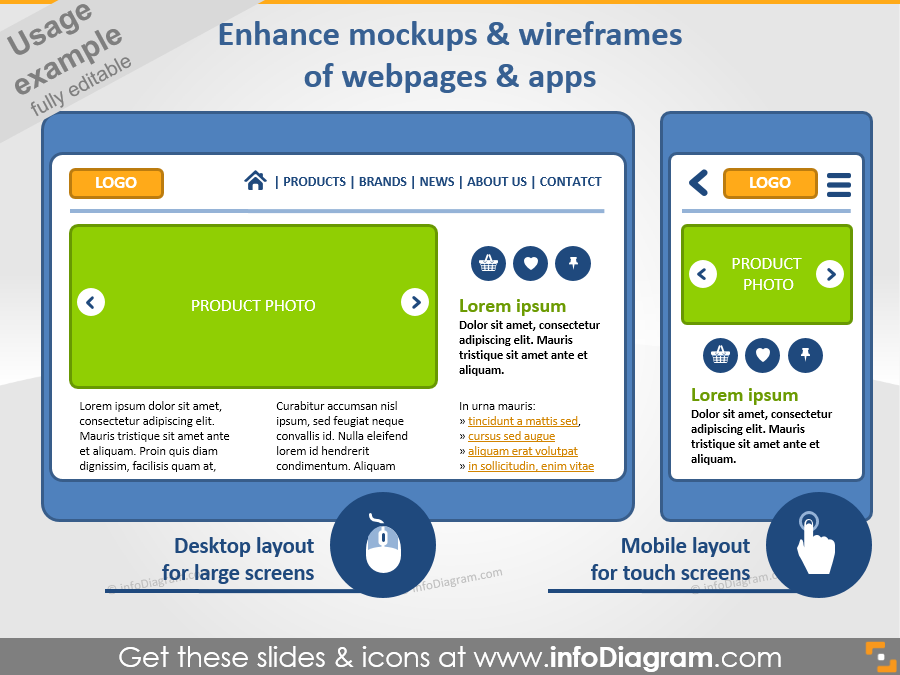 mock-p example wireframe web page ppt