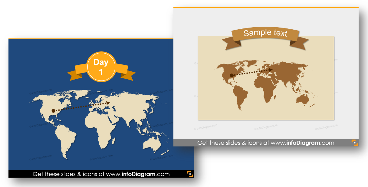 headline header map powerpoint trip 