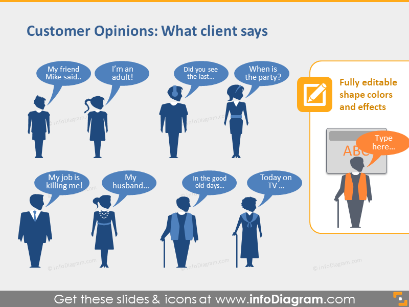 clients opinions speech balloons ppt