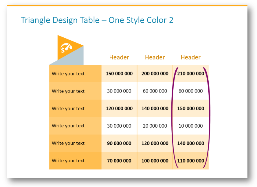 tables column marker ppt