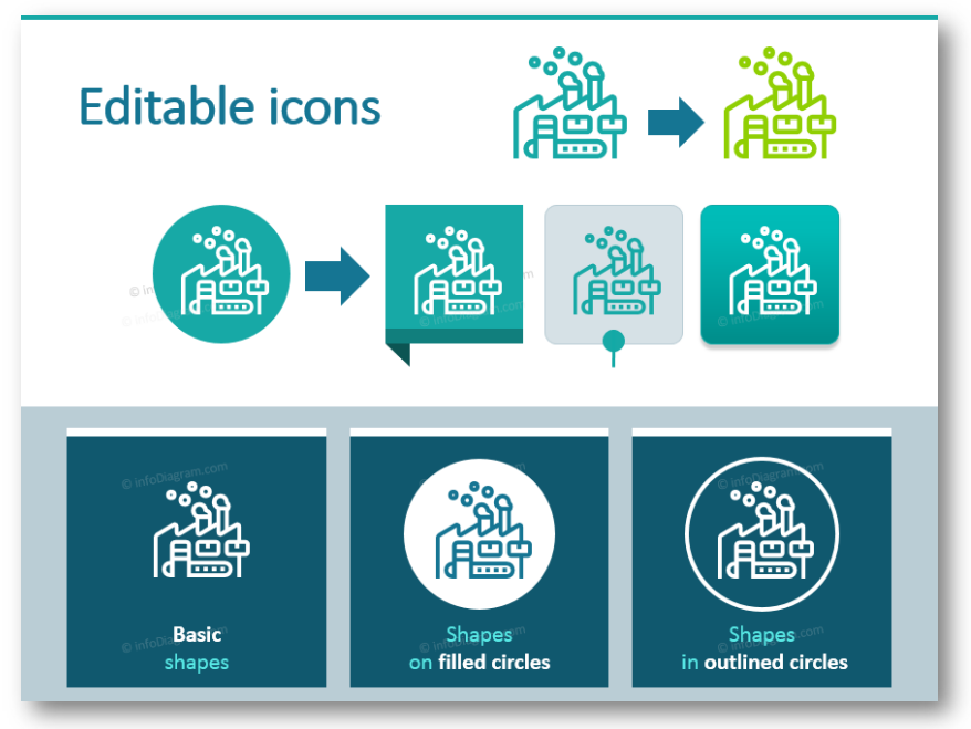 fully editable powerpoint icons outline industry