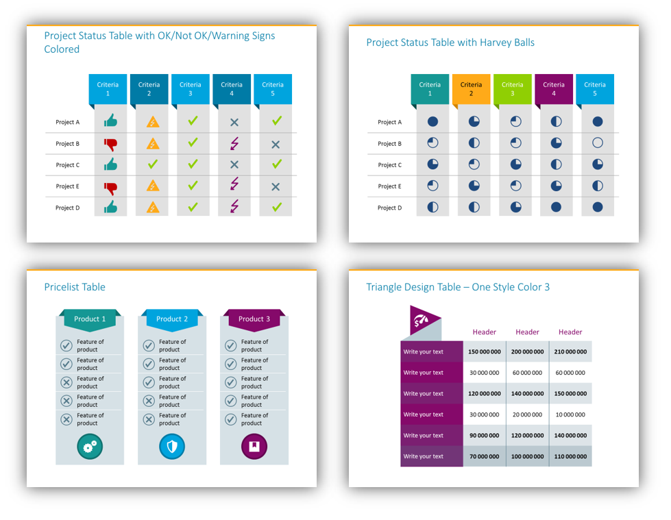 Modern Powerpoint Table Design