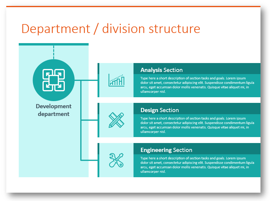 department division structure diagram powerpoint