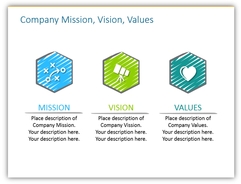 company presentation mission vission values powerpoint slide