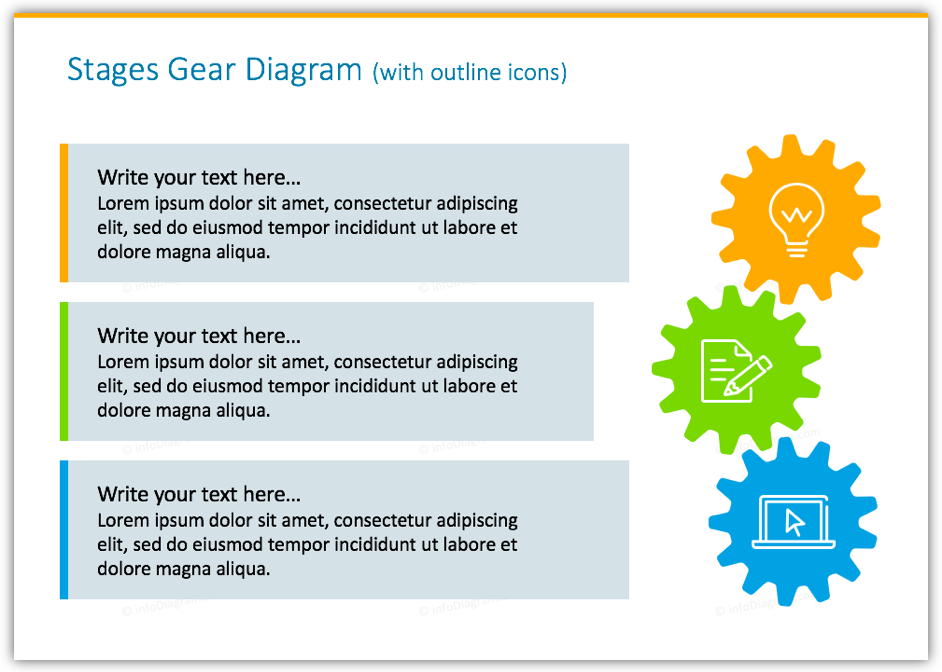 stages gear PPT diagram