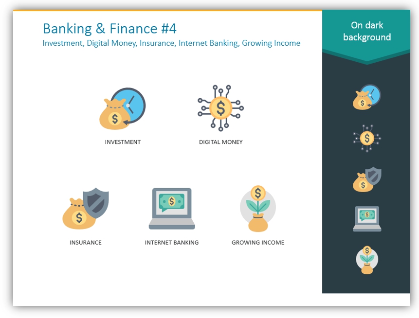 banking finance color icons powerpoint