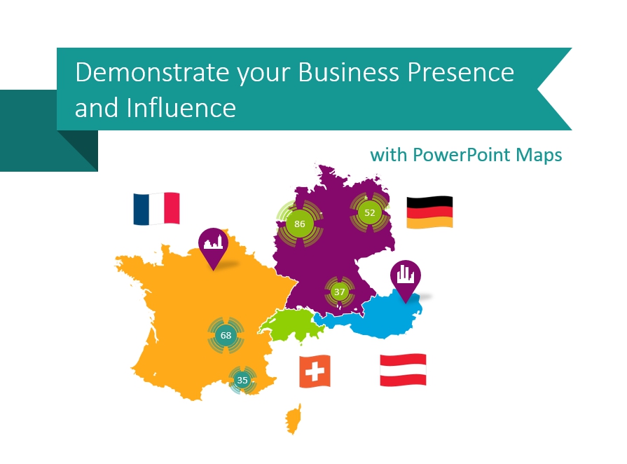 maps graphics business influence ppt