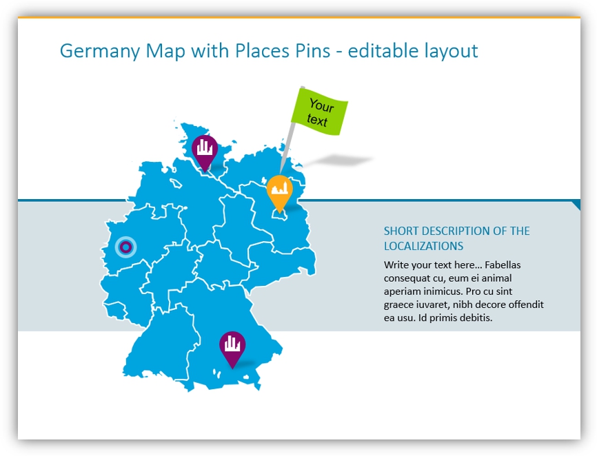 map graphics germany map pins powerpoint