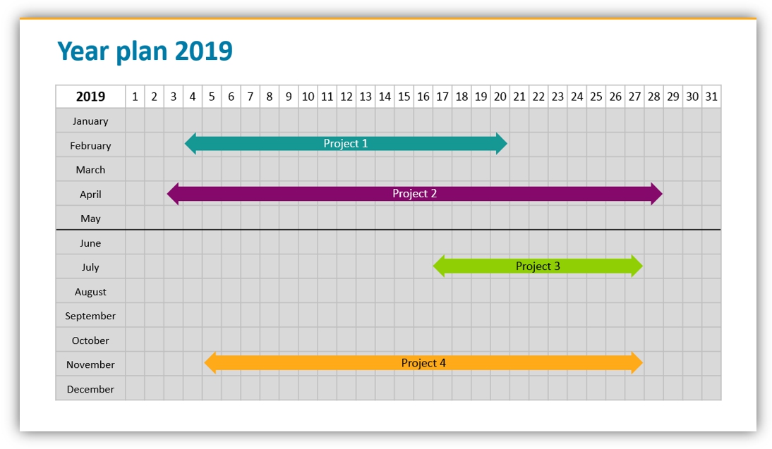 Plan Your 2019 Year Projects Using Monthly Or Quarterly Ppt Calendar Graphics Blog Creative Presentations Ideas