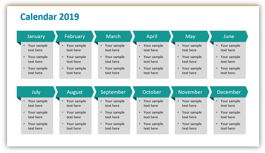 Plan Your Yearly Projects using PowerPoint Calendar Tables