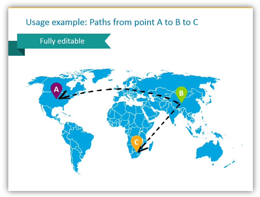 International travel visualization PPT slide