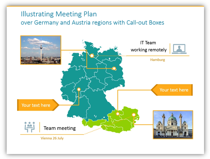 PowerPoint map meeting plan illustration