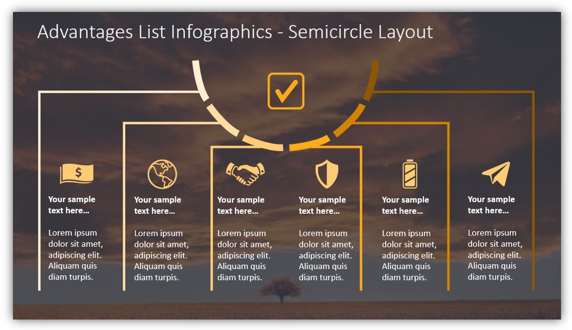 pros and cons Advantages List Infographics powerpoint