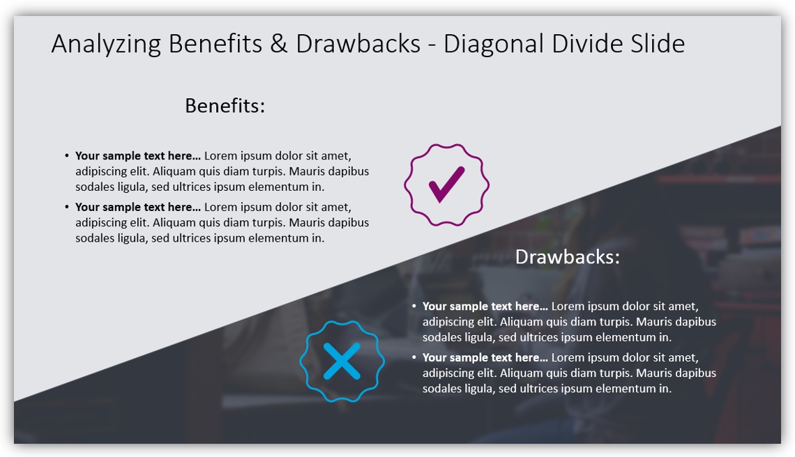 Benefits & Drawbacks powerpoint chart