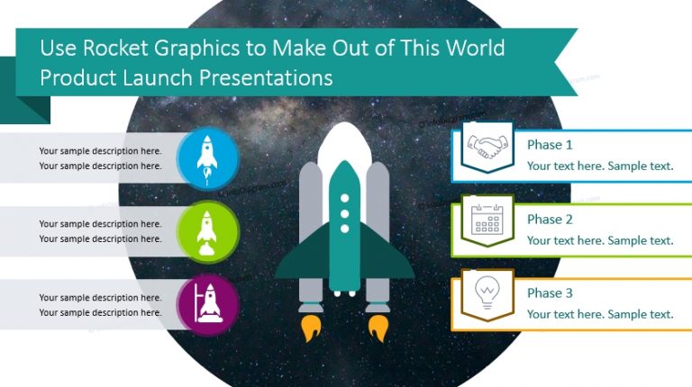 product launch rocket graphics powerpoint