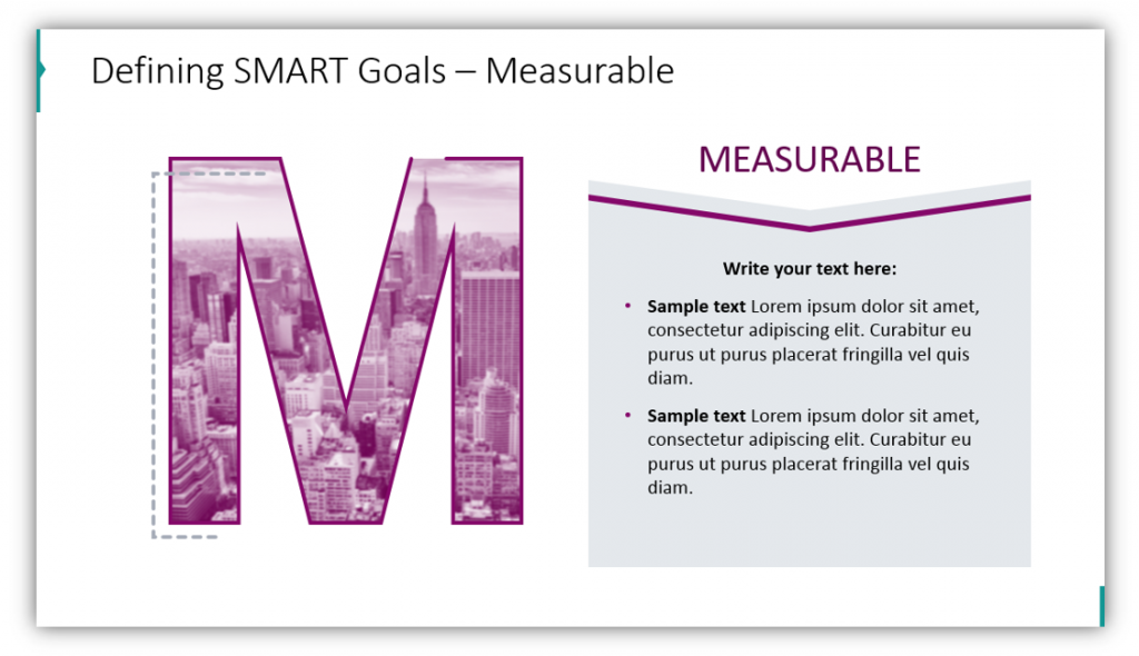 SMART goals measurable powerpoint graphics