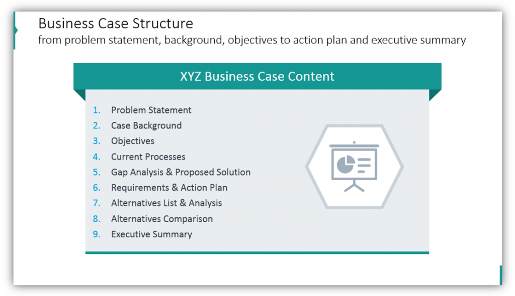 business case structure agenda ppt