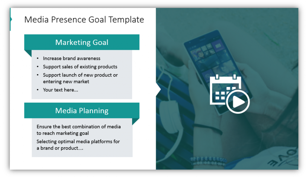 Media planning Presence Goal Template slide