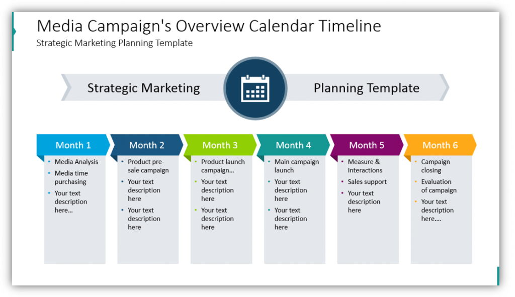 media planning Media Campaign's Overview Calendar Timeline