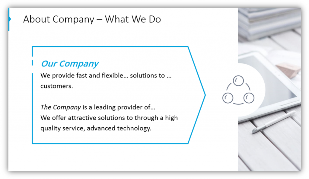 about company ppt slide