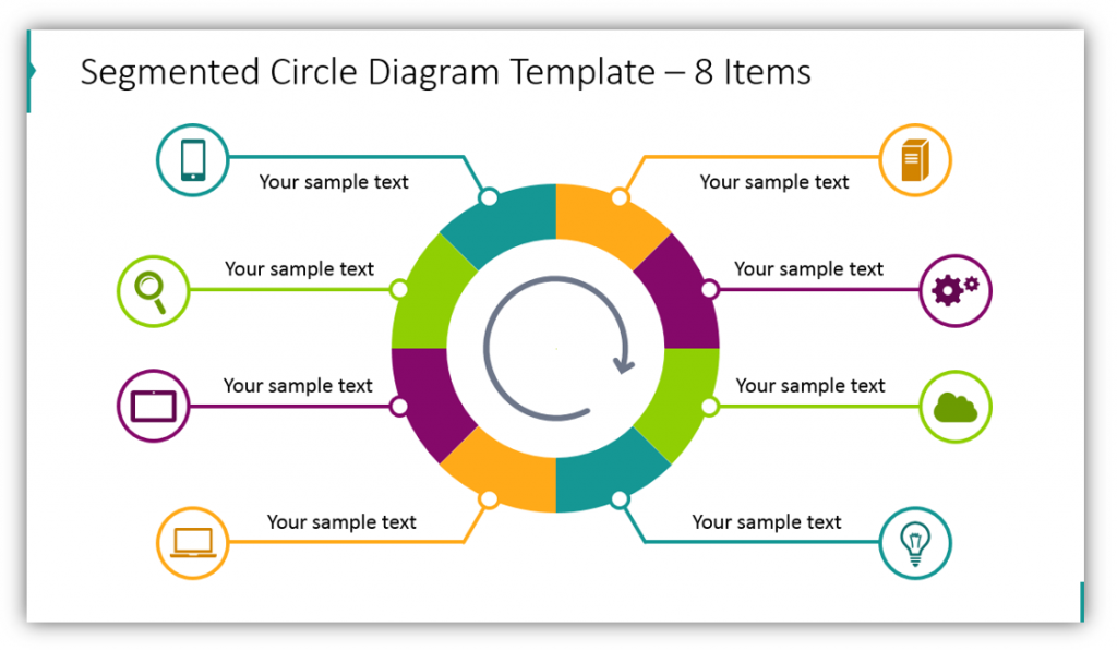 Segmented Circle Diagram Template – 8 Items