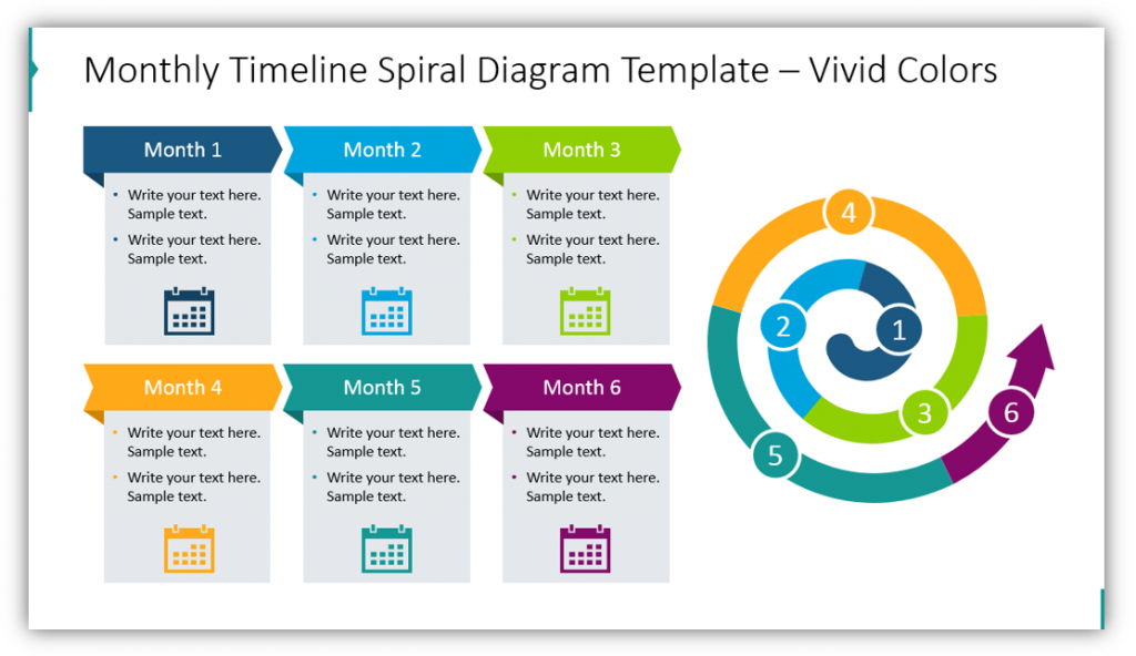 Monthly Timeline Spiral Diagram Template 