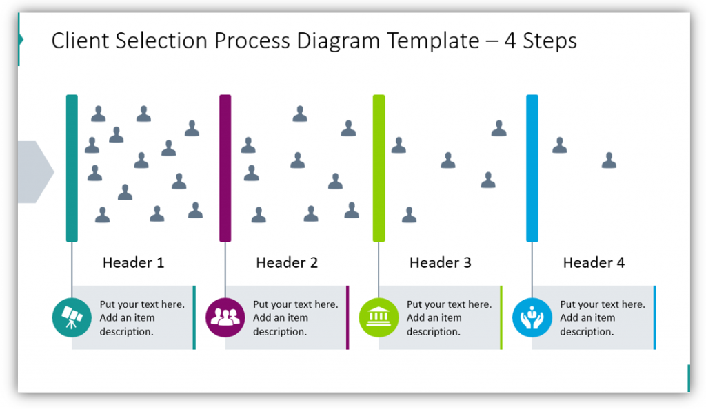 Client Selection Process Diagram Template – 4 Steps