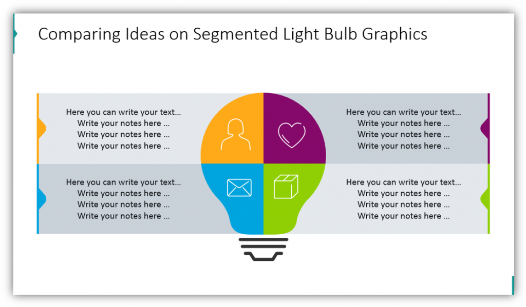 Comparing Ideas on Segmented Light Bulb Graphics