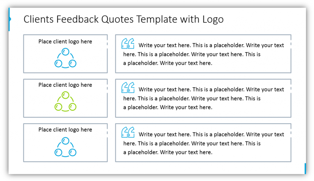 Clients Feedback Quotes Template with Logo