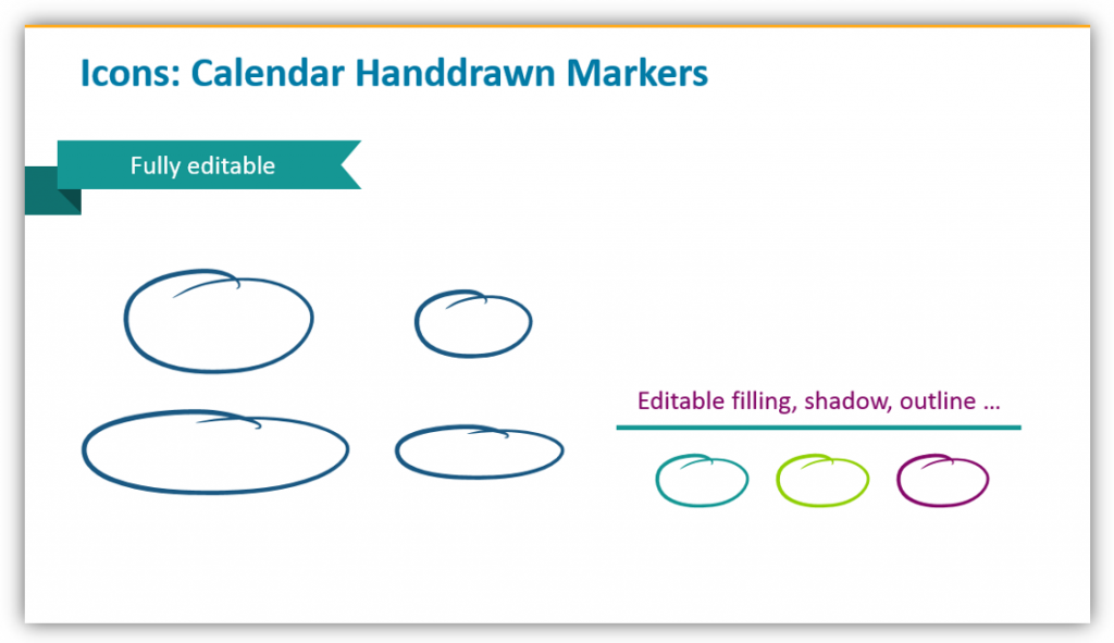 Hand-drawn Markers for powerpoint calendar graphics